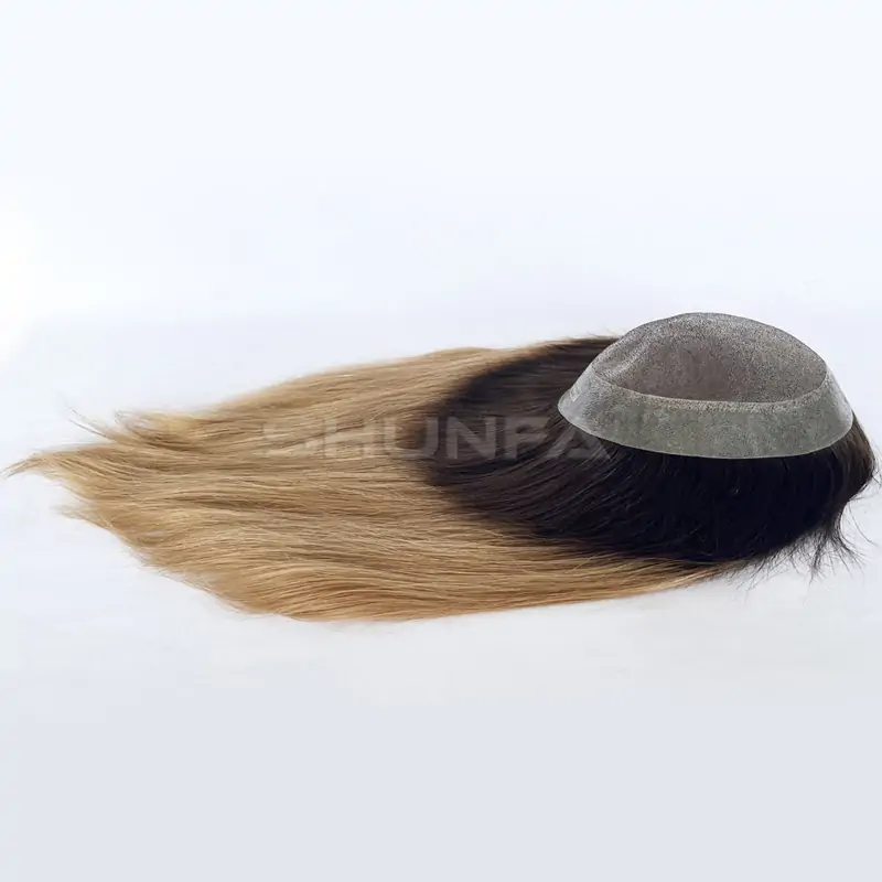 Custom order-Top quality virgin hair Omber color long hair toupee for women